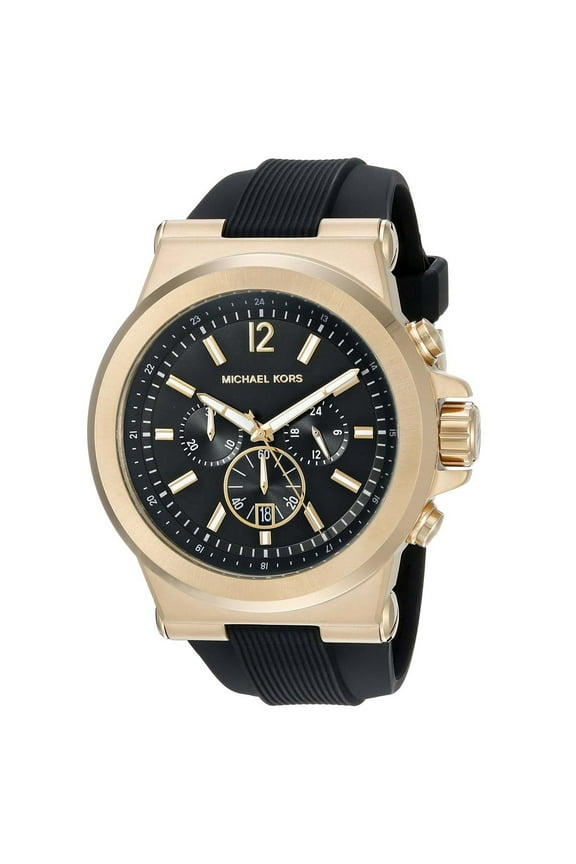 Men's Dylan Black Rubber Chronograph Watch MK8184