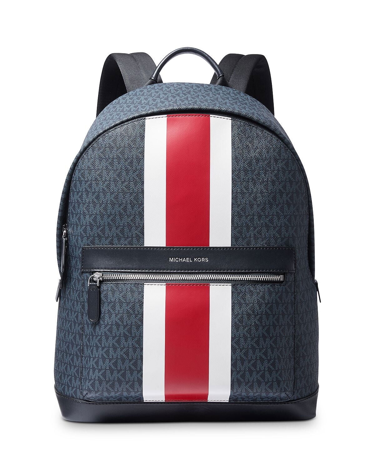 Michael Kors Men's Faux-Leather Varsity Stripe Logo Backpack, Navy