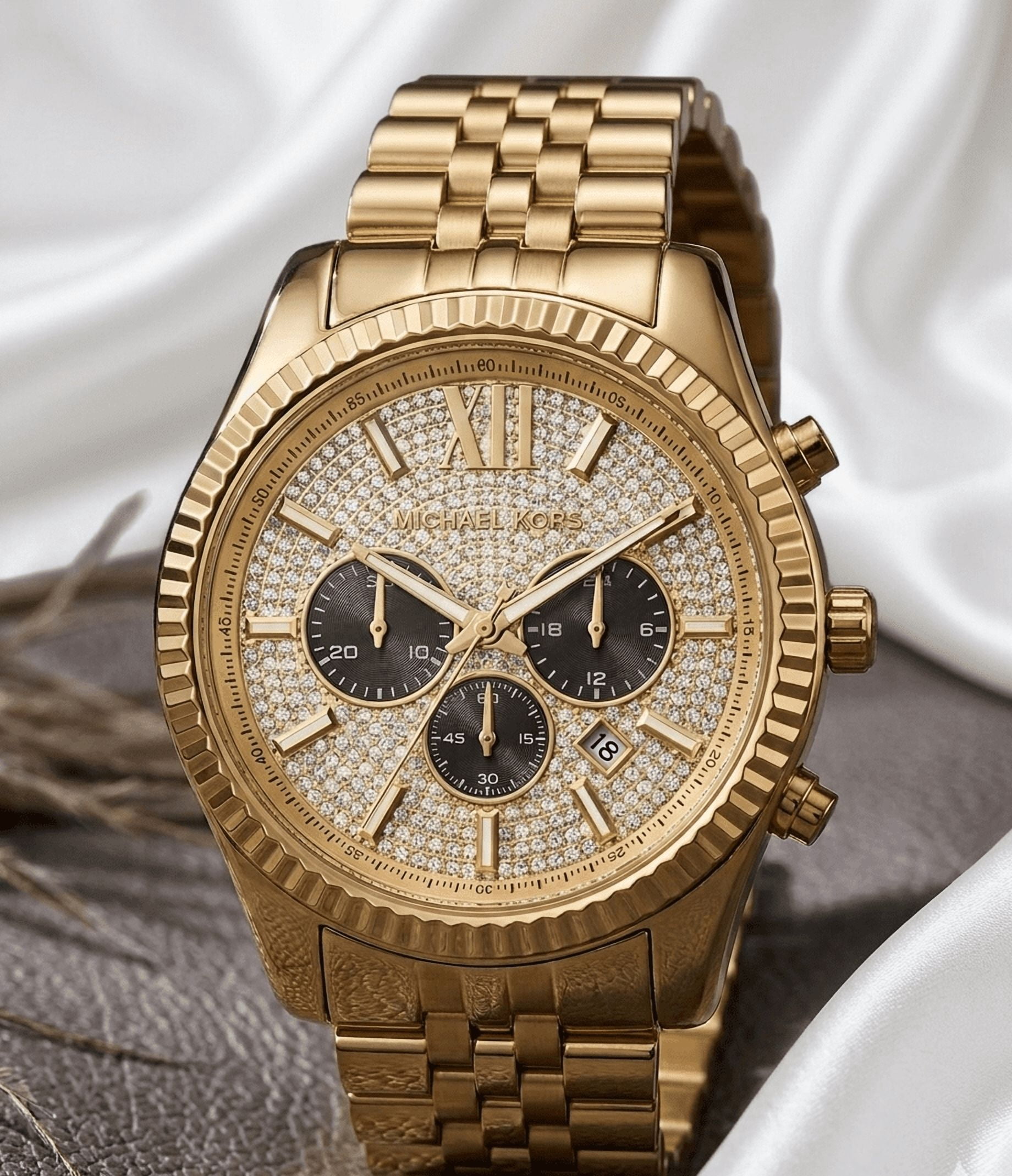 Michael Kors Men's Gold-Tone Chronograph Watch, 44mm Case