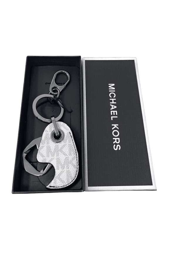 Men's Harrison Leather Bottle Opener Key Fob Gift Box Set $68 (Bright White Signature)