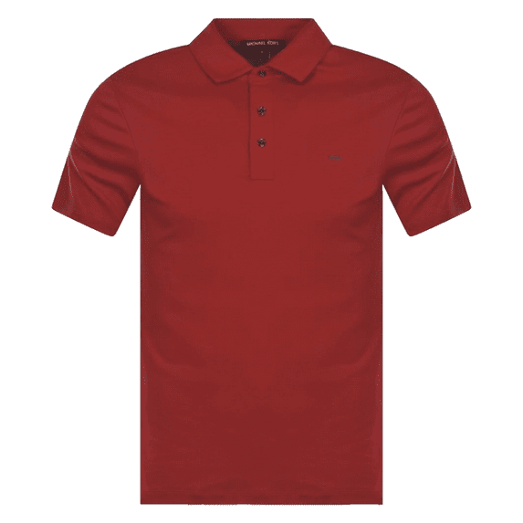 Michael Kors Men's Jacquard Short-Sleeve Polo Shirt, Crimson Red, XXL