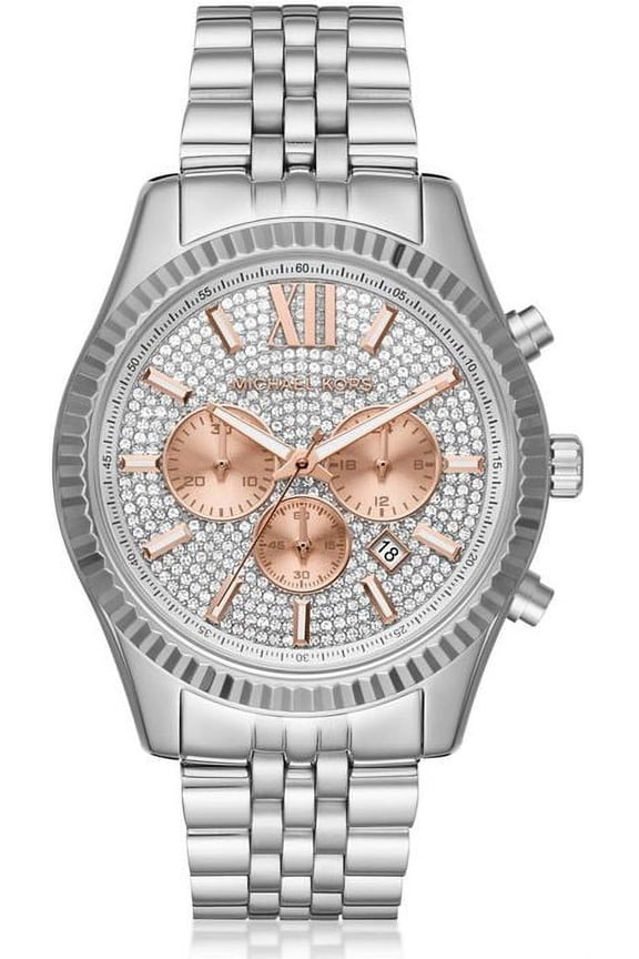 Men's Lexington Crystallized Stainless Steel Watch MK8515