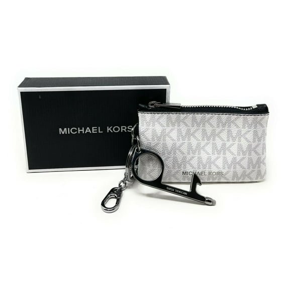 Michael Kors Men’s Logo Pouch and No Touch Keychain Box Set $128 (Bright White Signature)