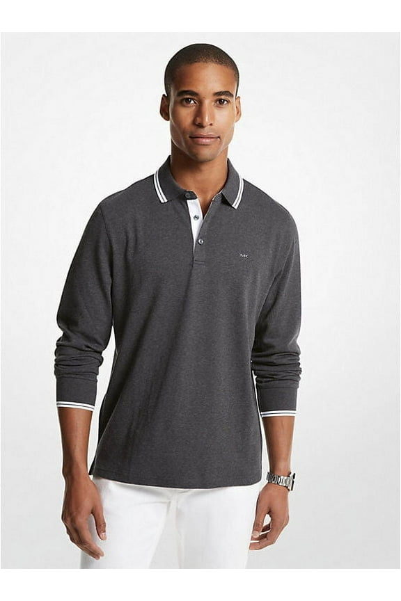 Men's Long-Sleeve Greenwich Polo Charcoal Melange B4HP (S)