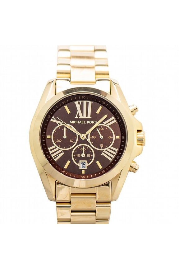 Men's MK5502 Unisex Bradshaw Brown Dial Yellow Gold Steel Bracelet Chronograph Watch