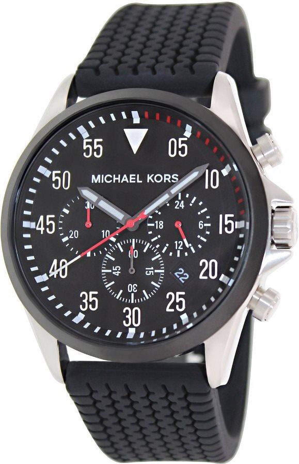 Michael Kors Men's MK8334 Black Dial Black Tire-Tread Gage