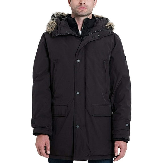 Michael Kors Men's MMK791896 Heavyweight Hooded Snorkel Parka Coat with Bib - Eggplant - 3XB