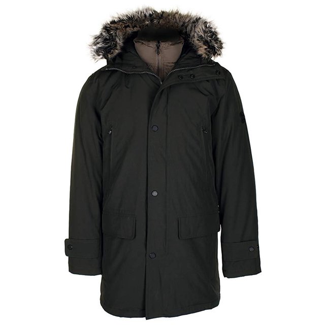 Michael Kors Men's MMK791896 Heavyweight Hooded Snorkel Parka Coat with ...