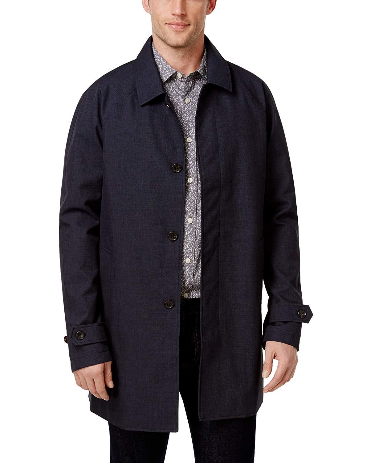 Michael Kors Men s MMK90376SL Collin Slim Fit Rain Coat Denim 2XL