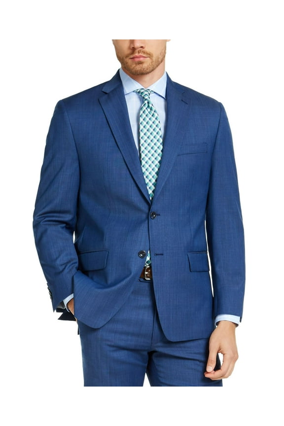 Mens Modern-Fit Airsoft Stretch Suit Jackets, Navy, 41R