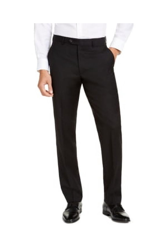 Mens Modern fit Wool Dress Pants 40 / 32 Black Solid