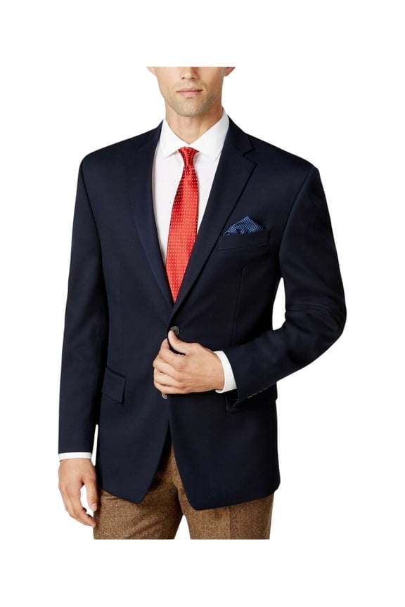 Mens Modern fit Sport Coat Blazer 46 R Navy Blue Solid
