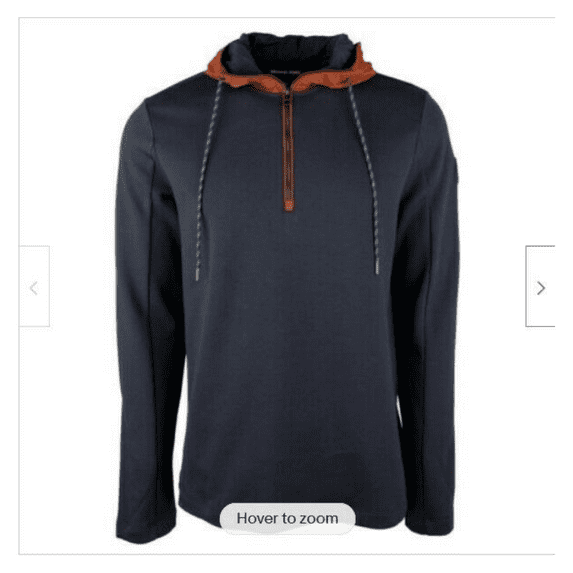 Michael Kors, Men's Quarter Zip Pullover Hoodie, Blue Orange, XL