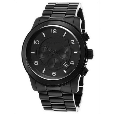 Michael Kors Men's Runway Chrono Black Ion Plated Stainless Steel Black Dial