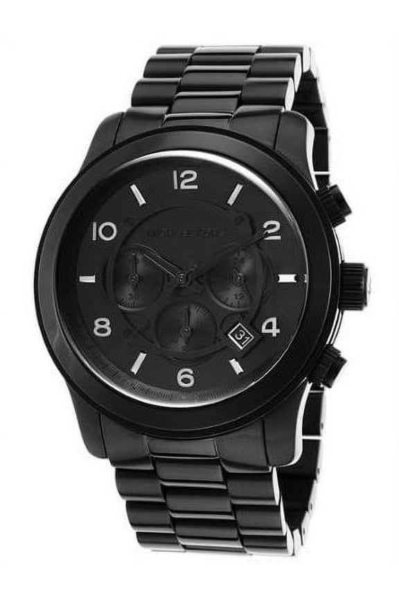Men's Runway Chrono Black Ion Plated Stainless Steel Black Dial