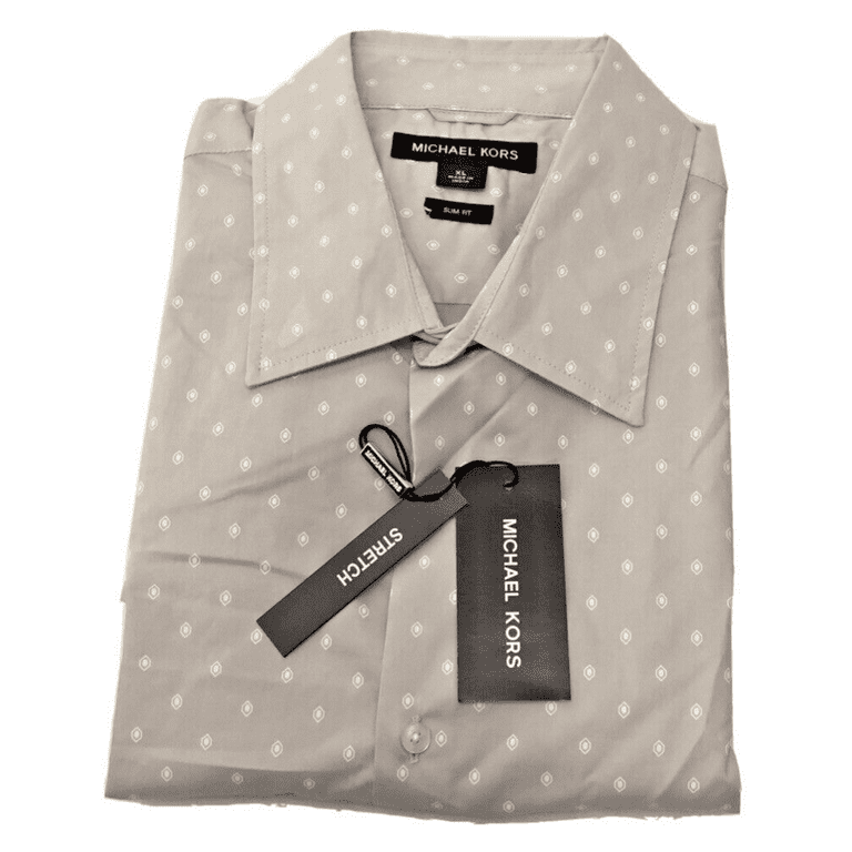 Michael Kors Men s Shirt Stretch Cotton Blend Cream Size XL