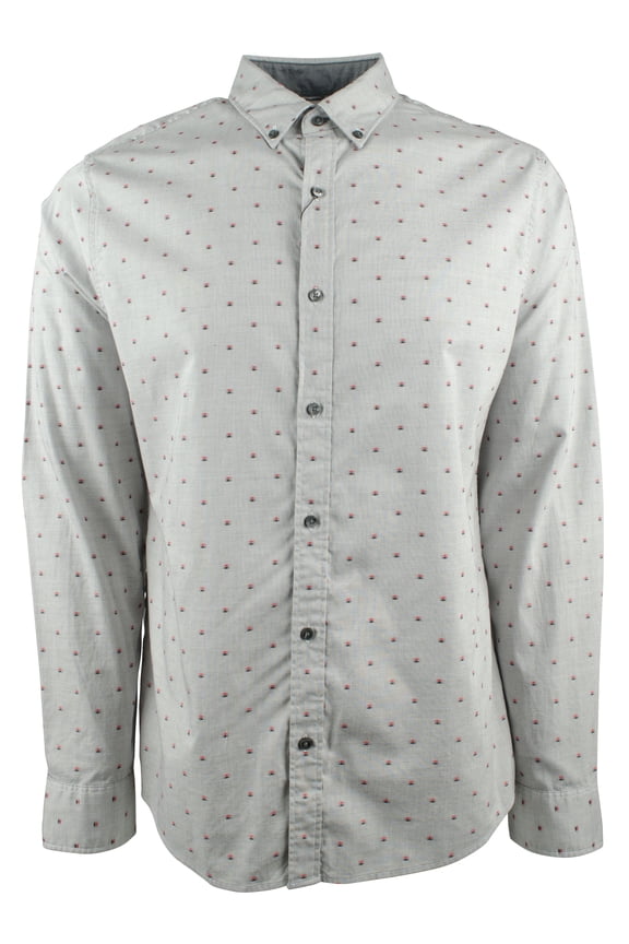 Men's Dobby Slim Fit Long Sleeve Shirt PR XL