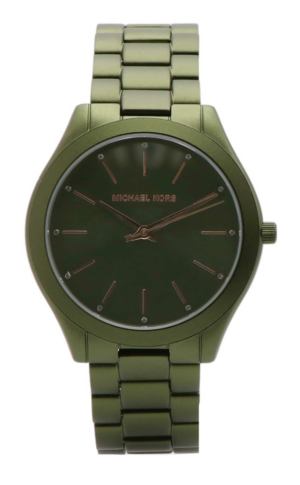 MICHAEL KORS Men's Slim Runway MK4526 Green Stainless-Steel Japanese Quartz Dress Watch