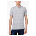 thumbnail image 1 of Michael Kors Men's Space-Dyed Striped Cotton Polo, Blue Gray, Size XXL, MSRP $89, 1 of 2