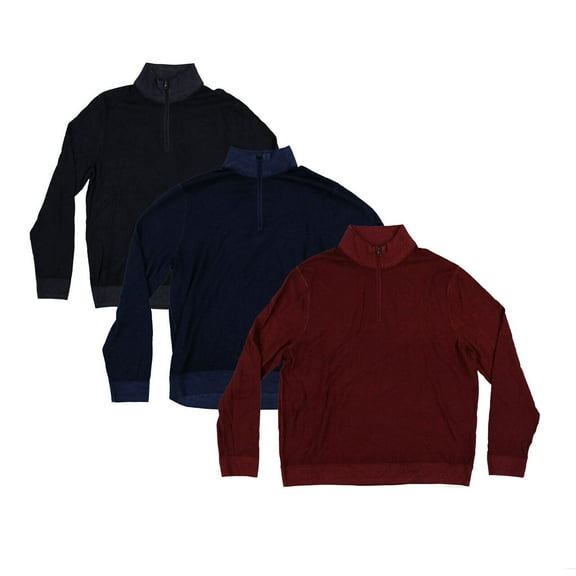 Michael Kors Men's Sweater Quarter Zip Pullover Lightweight Mock Neck M L Xl Xxl