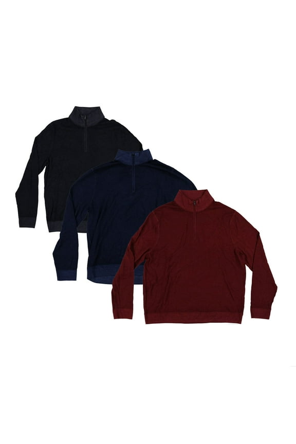 Men's Sweater Quarter Zip Pullover Lightweight Mock Neck M L Xl Xxl