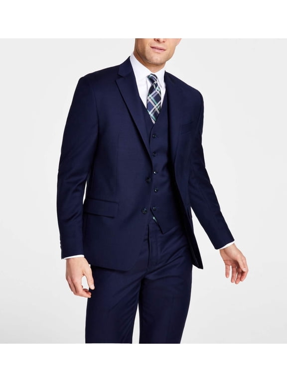 Mens Classic fit Wool Suit Jacket Blazer 44 R Navy Blue Solid