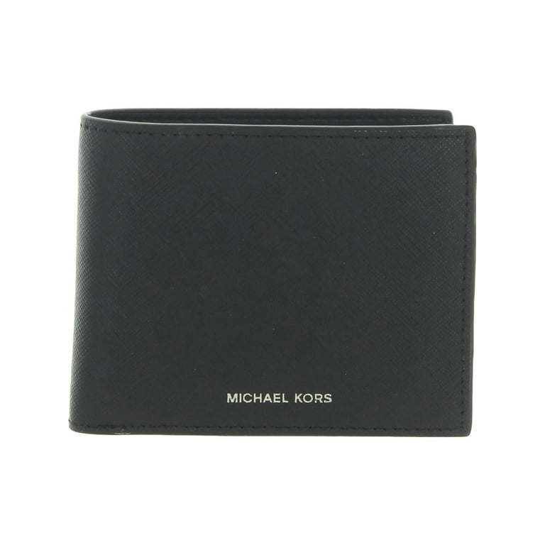 Michael Kors Mens Andy Leather Organizational Bifold Wallet Black Small 