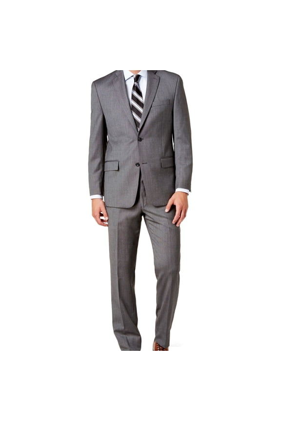 Mens Birdseye Two Button Blazer Jacket, Grey, 42 Regular