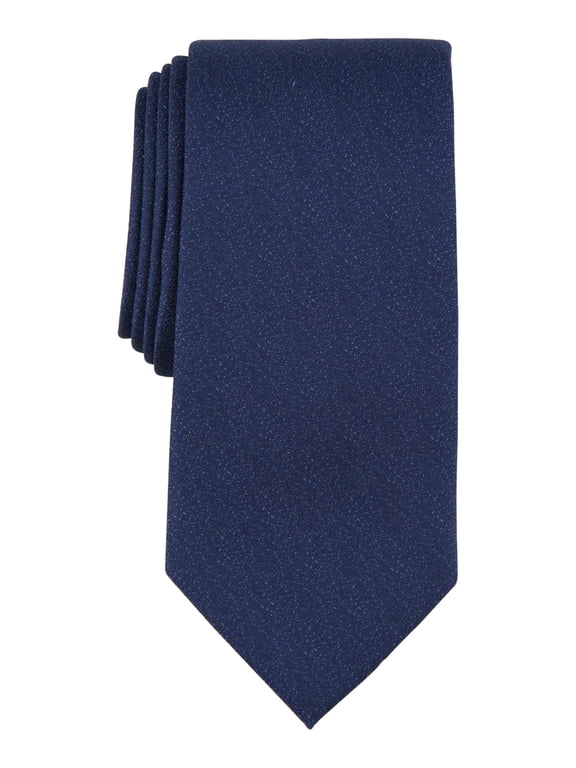 Mens Bronson Solid Navy Blue Tie Necktie