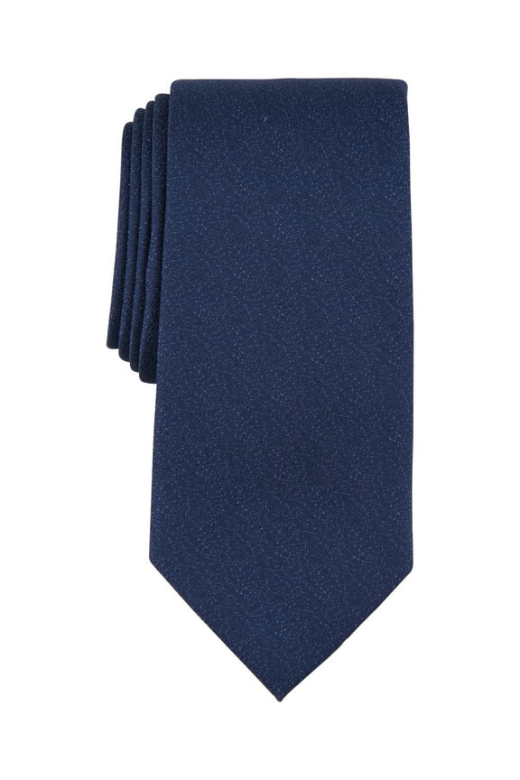 Mens Bronson Solid Navy Blue Tie Necktie