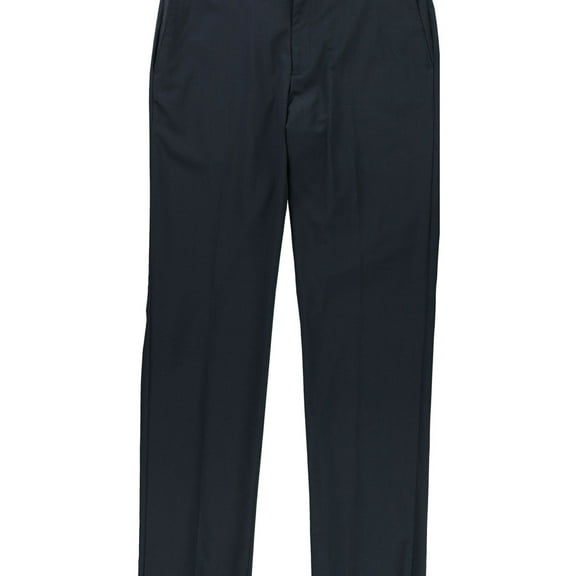 Michael Kors Mens Check Dress Pants Slacks, Blue, 35W x UnfinishedL