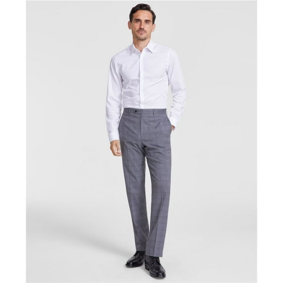 Michael Kors Mens Classic Fit Front Creased Casual Trouser Pants, Grey, 46W x 30L