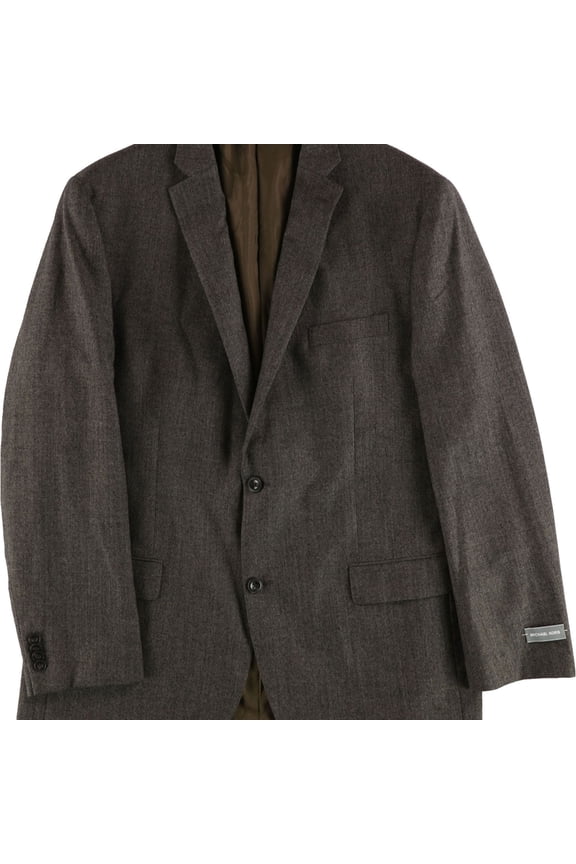 Mens Classic Fit Two Button Blazer Jacket, Brown, 44 Long