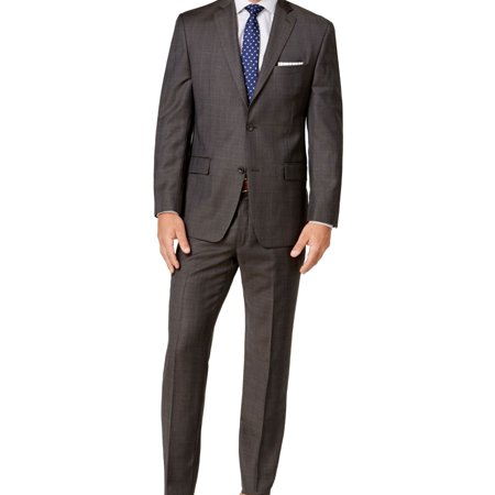 Michael Kors Mens Classic-Fit Two Button Blazer Jacket, Brown, Big & Tall, 46 X-Long