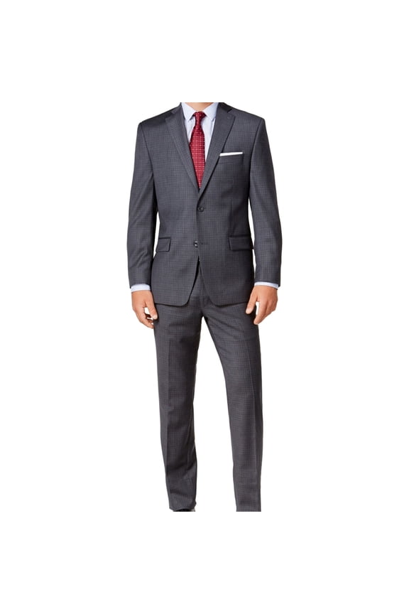 Mens Classic-Fit Two Button Blazer Jacket, Grey, 46 Regular