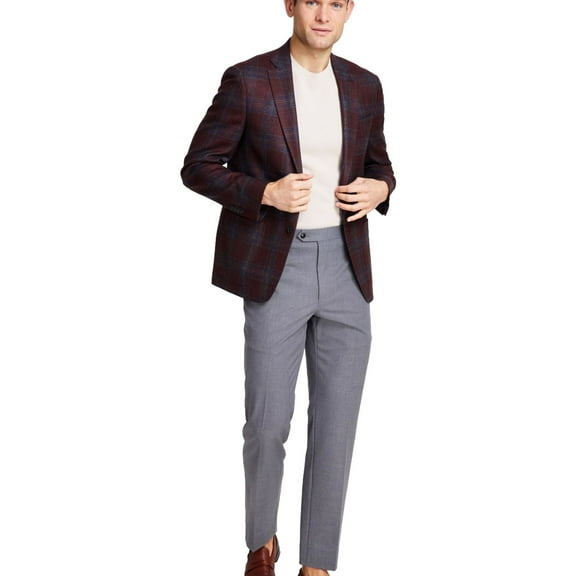 Michael Kors Mens Classic Fit Wool Blend Sport Two Button Blazer Jacket, Multicoloured, 42 Short