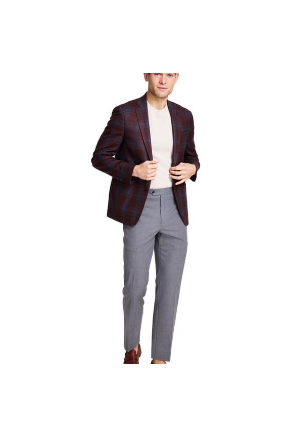 Mens Classic Fit Wool Blend Sport Two Button Blazer Jacket, Multicoloured, 42 Short