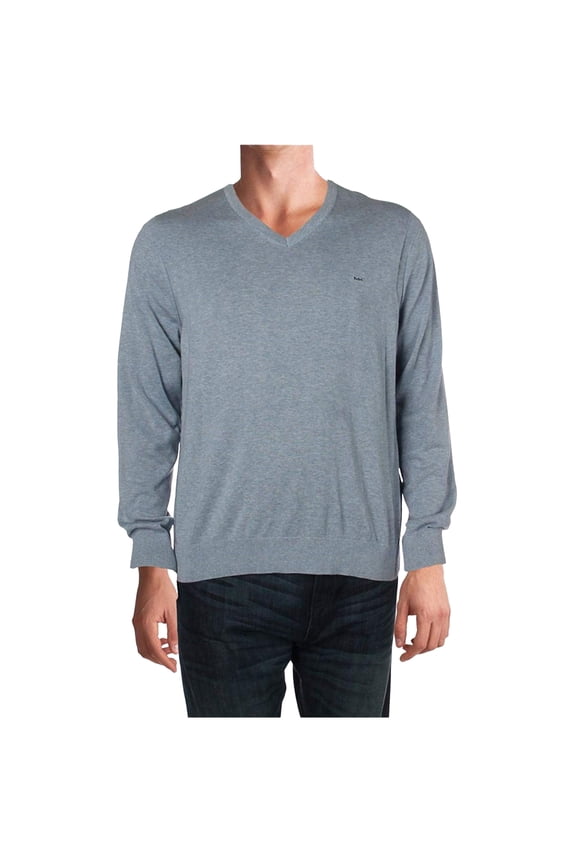 Mens Classic Knit Sweater, Blue, XX-Large