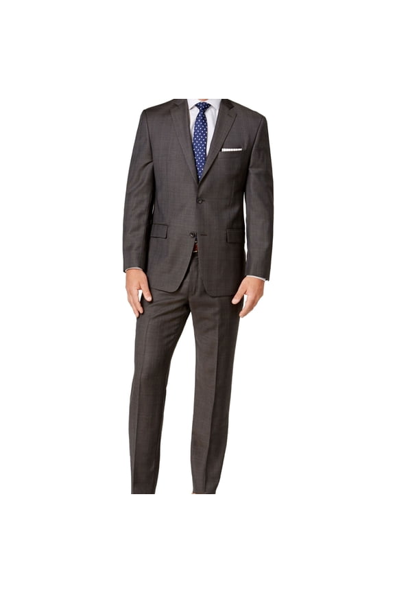 Mens Classic Two Button Blazer Jacket, Brown, 38 Regular