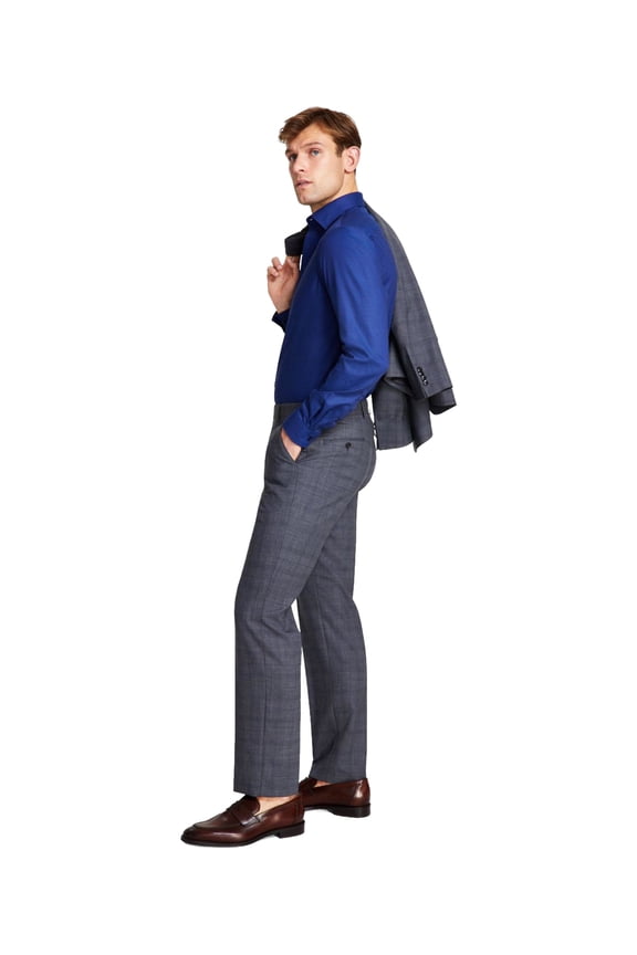 Mens Wool-Blend Dress Pants Slacks, Grey, 31W x 29L