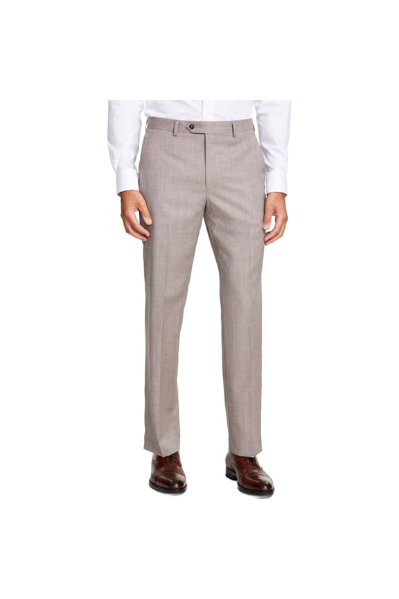 Mens Classic Fit Dress Pants Slacks, Beige, 32W x 30L