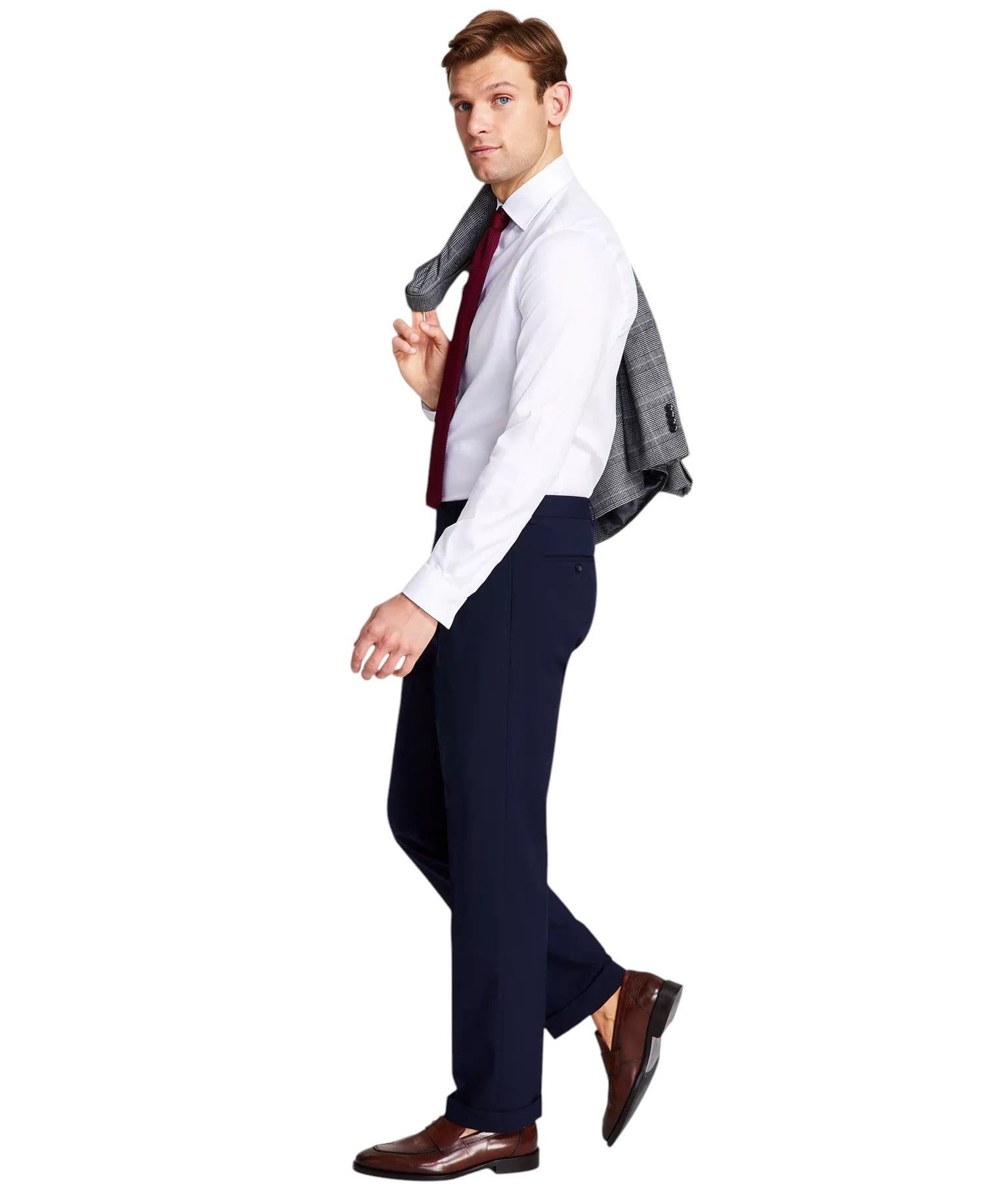Michael Kors Mens Classic fit Dress Pants 33 / 32 Navy Blue Solid Stretch