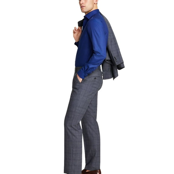 Michael Kors Mens Wool-Blend Dress Pants Slacks, Grey, 35W x 32L