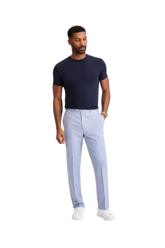 Mens Classic fit Dress Pants 38 / 34 Sharkskin Light Blue Solid