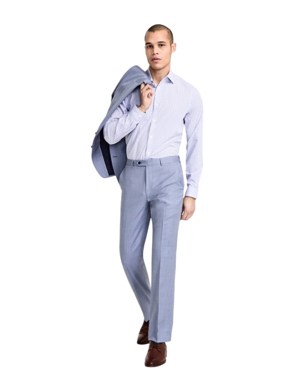 Mens Classic fit Wool Dress Pants 44 / 30 Light Blue Solid