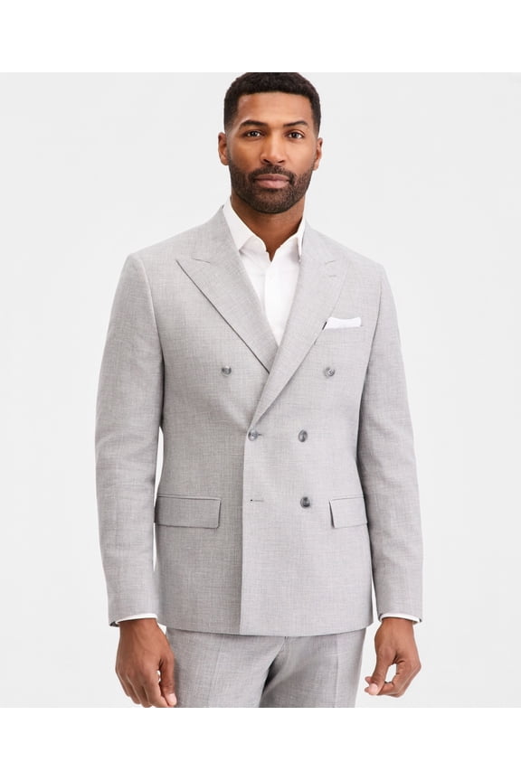 Mens Classic fit Linen Suit Jacket Blazer 38 S Grey Houndstooth