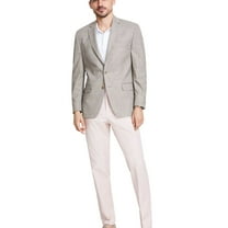 Michael Kors Mens Kent Two Button Blazer Jacket, Beige, 42 Long