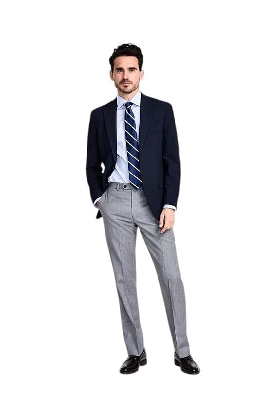 Mens Classic fit Sport Coat Blazer 44 R Navy Blue Solid Stretch