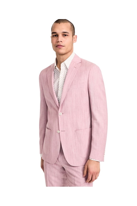 Mens Classic fit Suit Jacket Blazer 38 R Pink Solid Wool
