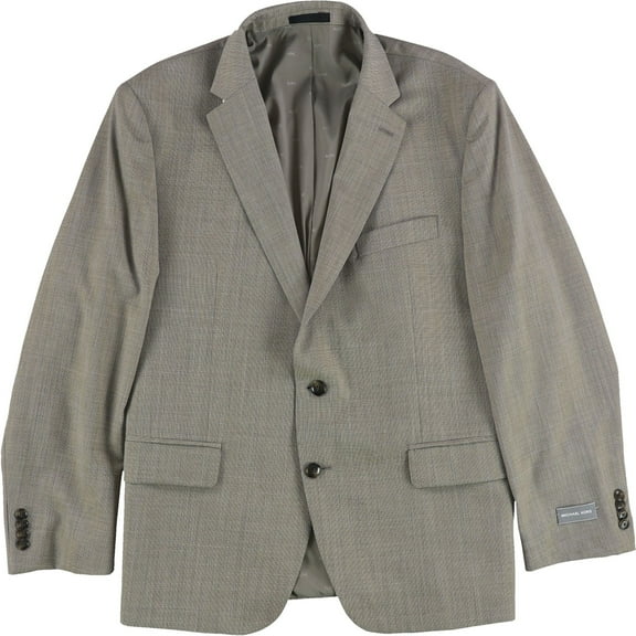 Michael Kors Mens Classic-Fit Fitted Wool-Blend Suit Two Button Blazer Jacket, Beige, 44 Short
